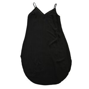 GF Collection Black Mesh‎ Accent V-neck Sleeveless Curved Hem Mini Dress Sz S
